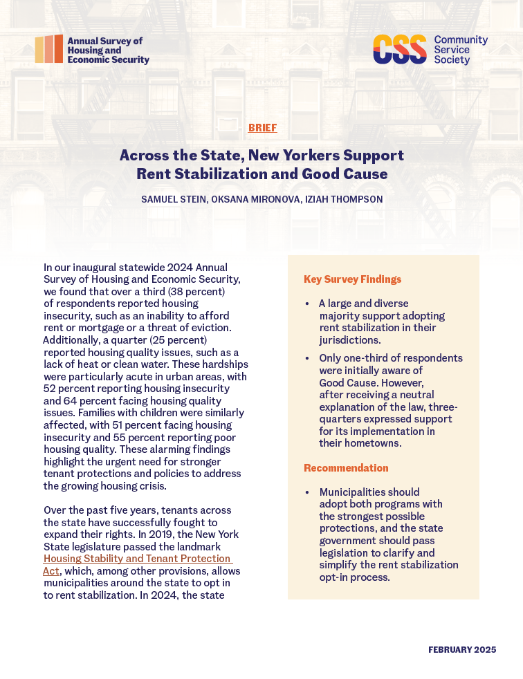 Across the State, New Yorkers Support Rent Stabilization and Good Cause