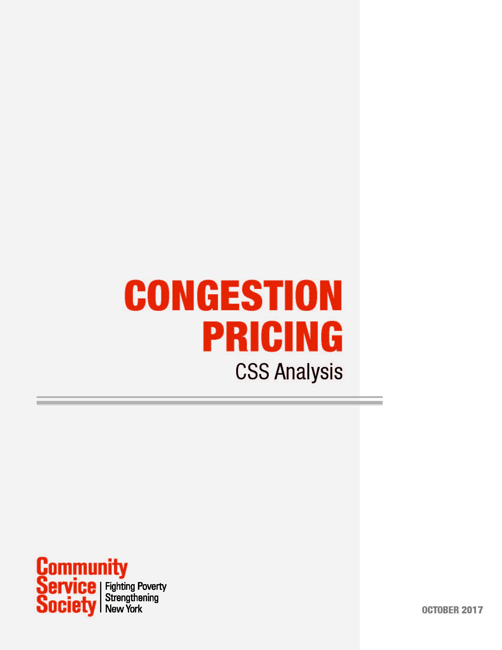 Congestion Pricing, CSS Analysis