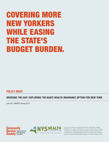 Bridging the Gap: Exploring the Basic Health Insurance Option for New York