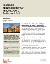 Upgrading Private Property At Public Expense: The Rising Cost of J-51
