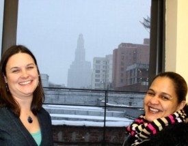  Amanda Frick of CBS partner Brooklyn Workforce Innovations (left), with Luz Tillery.